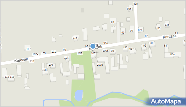 Kalisz, Korczak, 100, mapa Kalisza