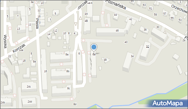 Kalisz, Korczak, 6a, mapa Kalisza