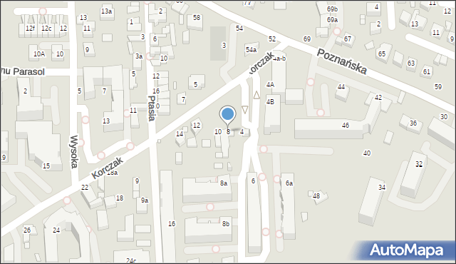 Kalisz, Korczak, 8, mapa Kalisza