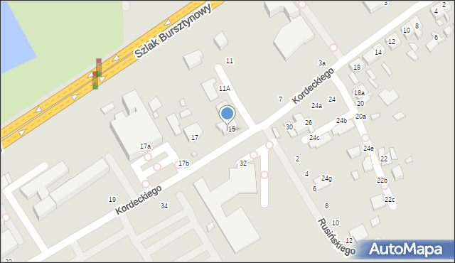Kalisz, Kordeckiego Augustyna, ks., 15a, mapa Kalisza