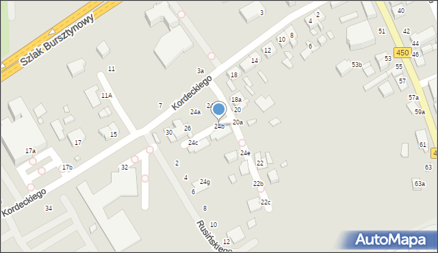 Kalisz, Kordeckiego Augustyna, ks., 24b, mapa Kalisza
