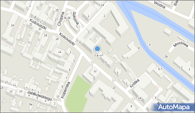 Kalisz, Kościuszki Tadeusza, gen., 7, mapa Kalisza