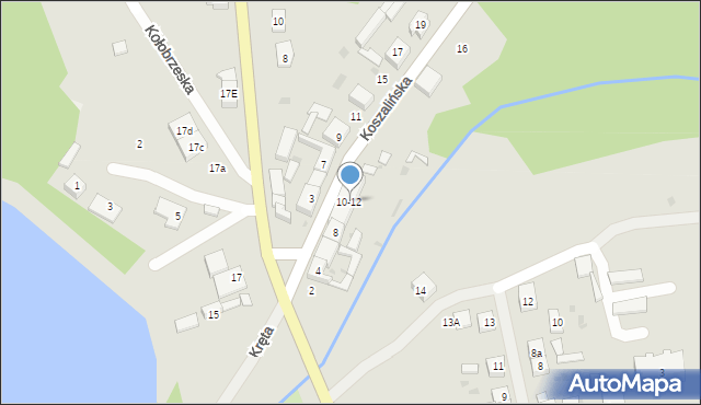 Kalisz Pomorski, Koszalińska, 10-12, mapa Kalisz Pomorski