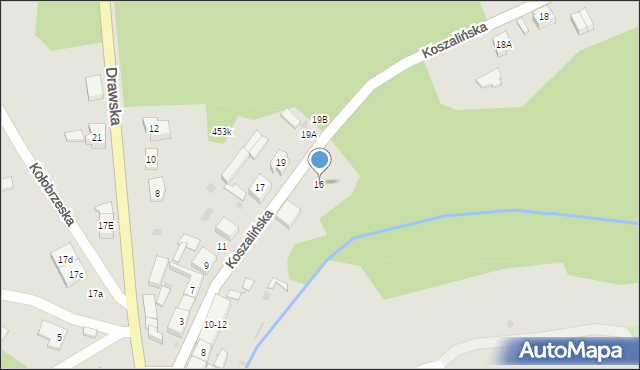 Kalisz Pomorski, Koszalińska, 16, mapa Kalisz Pomorski