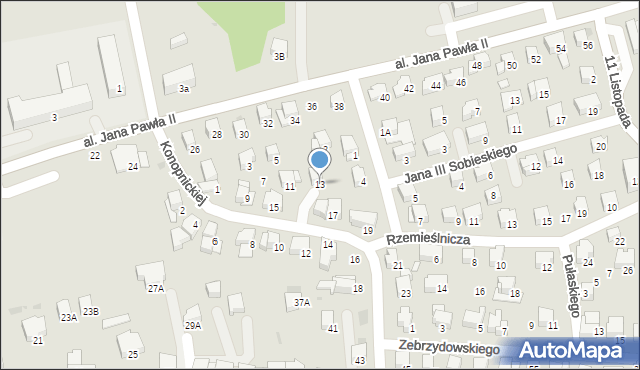 Kalwaria Zebrzydowska, Konopnickiej Marii, 13, mapa Kalwaria Zebrzydowska