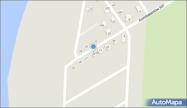 Kamień Pomorski, Kombatantów RP, 13, mapa Kamień Pomorski