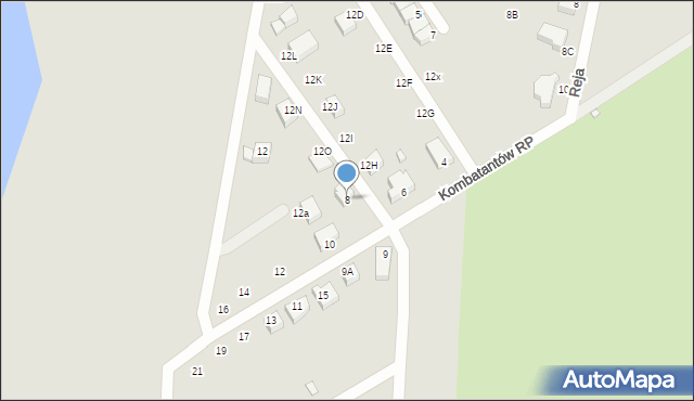Kamień Pomorski, Kombatantów RP, 8, mapa Kamień Pomorski