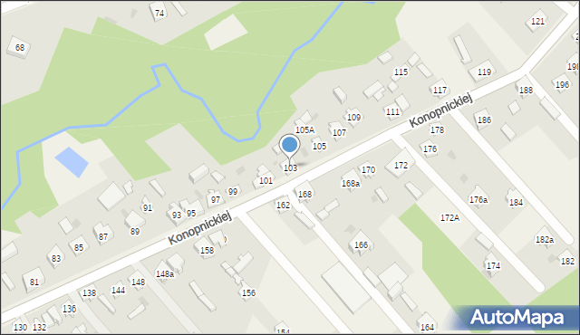Kamienica Polska, Konopnickiej Marii, 103, mapa Kamienica Polska