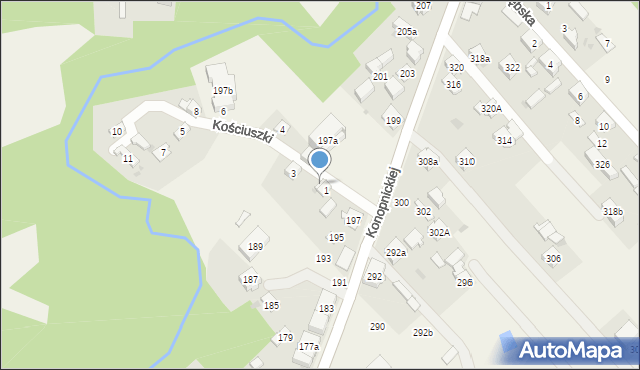 Kamienica Polska, Kościuszki Tadeusza, gen., 1a, mapa Kamienica Polska
