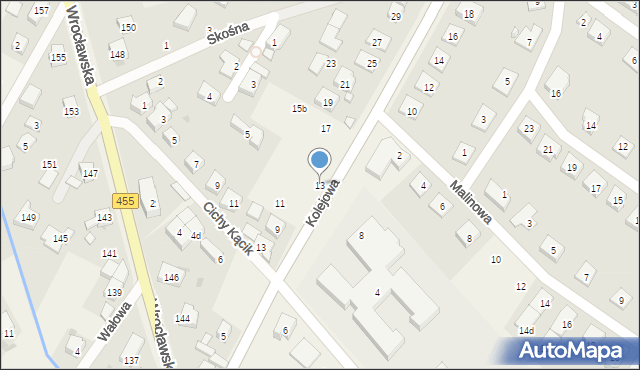 Kamieniec Wrocławski, Kolejowa, 13, mapa Kamieniec Wrocławski