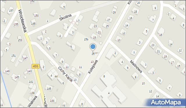 Kamieniec Wrocławski, Kolejowa, 15, mapa Kamieniec Wrocławski