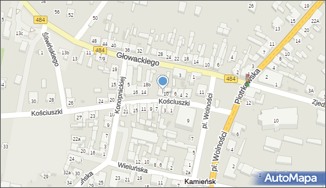 Kamieńsk, Kościuszki Tadeusza, gen., 12, mapa Kamieńsk