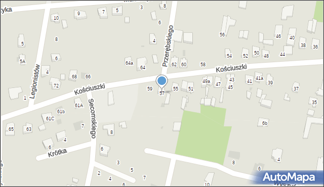 Kamieńsk, Kościuszki Tadeusza, gen., 57, mapa Kamieńsk