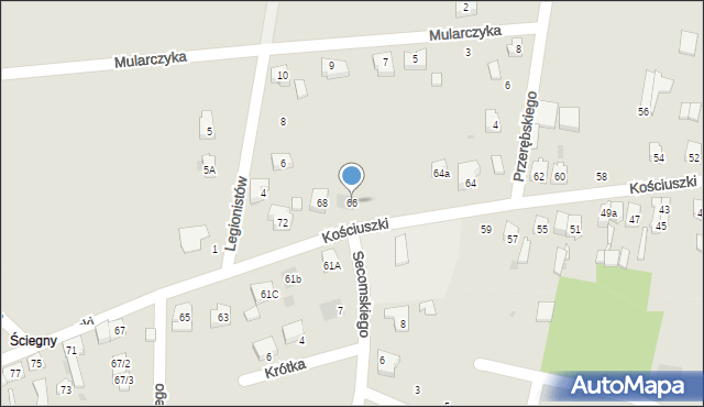 Kamieńsk, Kościuszki Tadeusza, gen., 66, mapa Kamieńsk