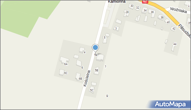 Kamionna, Kościelna, 5a, mapa Kamionna