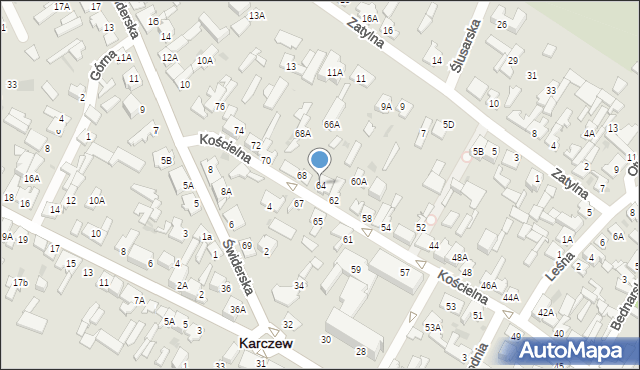 Karczew, Kościelna, 64, mapa Karczew