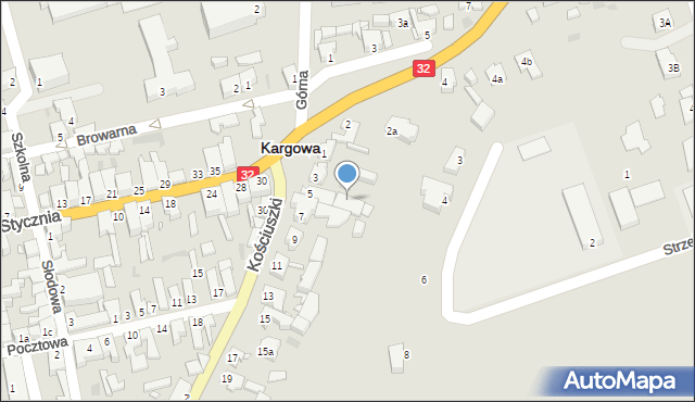 Kargowa, Kościuszki Tadeusza, gen., 5a, mapa Kargowa