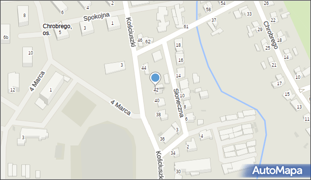 Karlino, Kościuszki Tadeusza, gen., 42, mapa Karlino