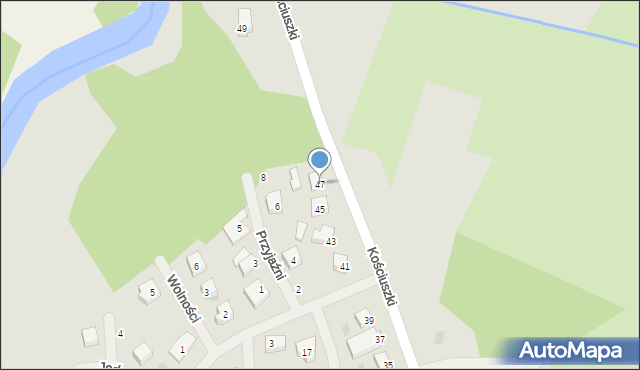 Karlino, Kościuszki Tadeusza, gen., 47, mapa Karlino