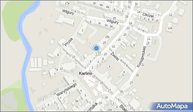 Karlino, Koszalińska, 9, mapa Karlino