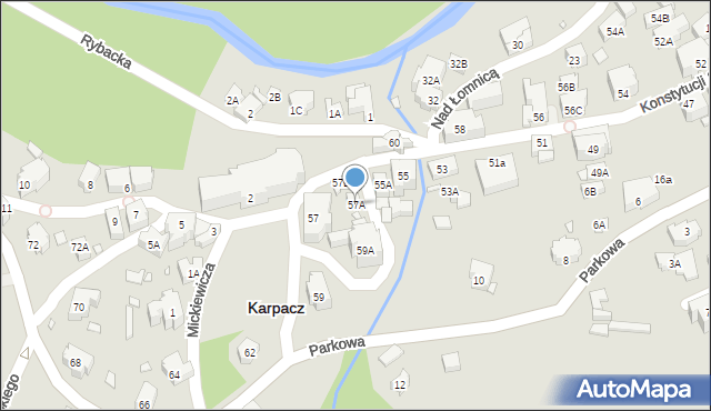 Karpacz, Konstytucji 3 Maja, 57A, mapa Karpacz