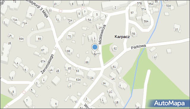 Karpacz, Konstytucji 3 Maja, 64, mapa Karpacz