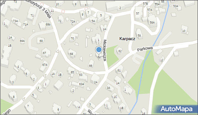 Karpacz, Konstytucji 3 Maja, 64, mapa Karpacz