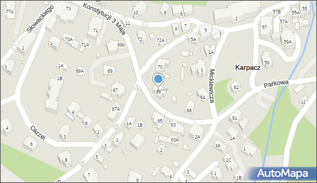 Karpacz, Konstytucji 3 Maja, 68, mapa Karpacz