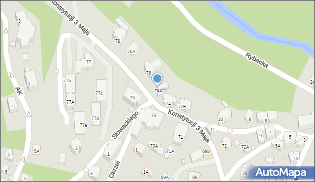 Karpacz, Konstytucji 3 Maja, 74A, mapa Karpacz