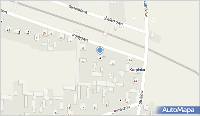 Karpiska, Kolejowa, 4, mapa Karpiska