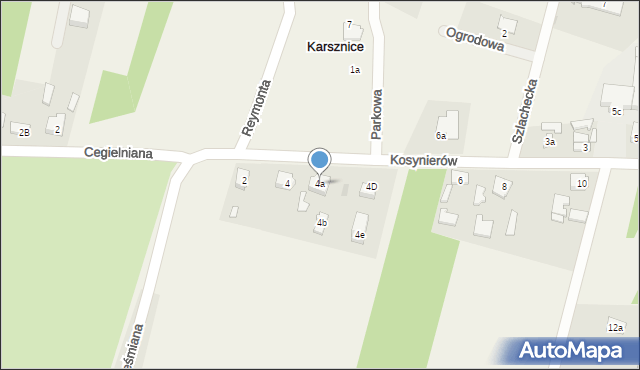 Karsznice, Kosynierów, 4a, mapa Karsznice