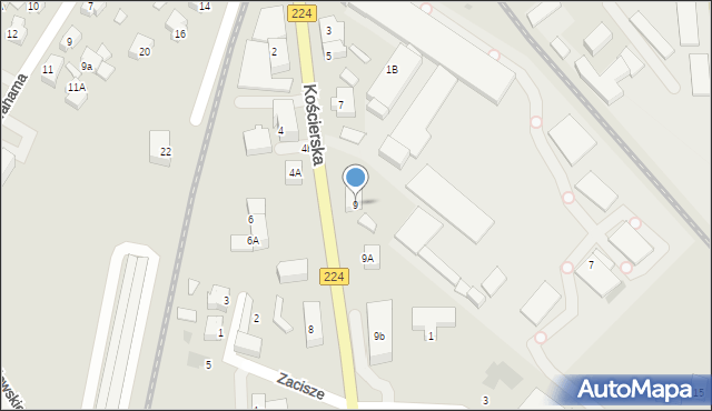 Kartuzy, Kościerska, 9, mapa Kartuzy