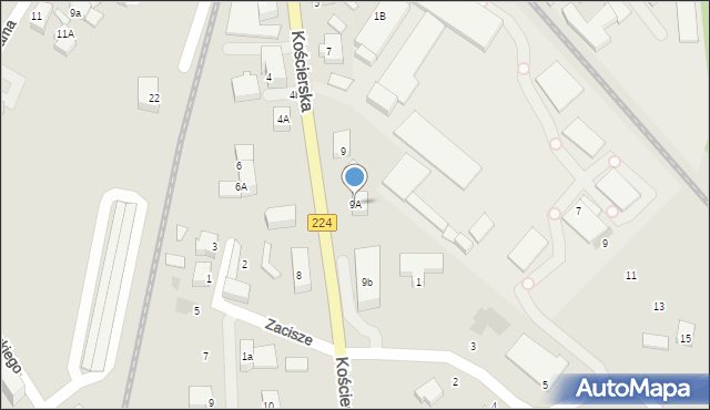 Kartuzy, Kościerska, 9A, mapa Kartuzy