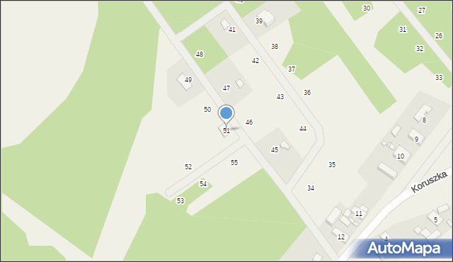 Kaszowo, Koruszka, 51, mapa Kaszowo