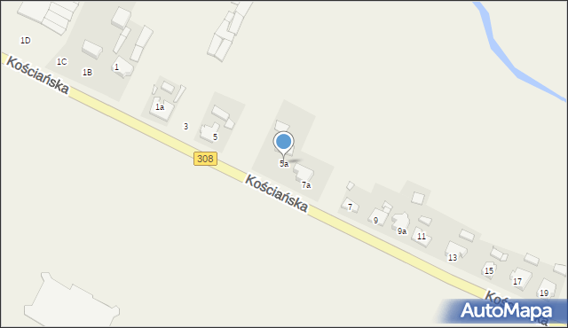 Katarzynin, Kościańska, 5a, mapa Katarzynin