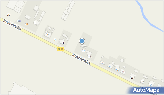 Katarzynin, Kościańska, 7b, mapa Katarzynin