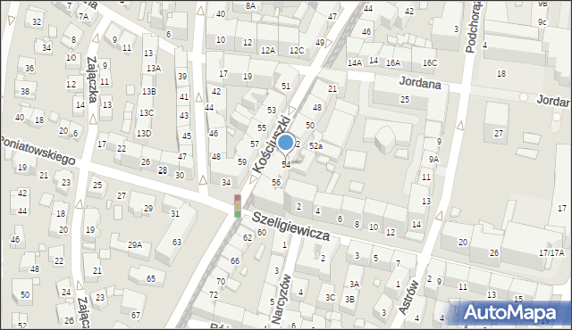 Katowice, Kościuszki Tadeusza, gen., 54, mapa Katowic