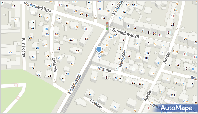 Katowice, Kościuszki Tadeusza, gen., 72, mapa Katowic