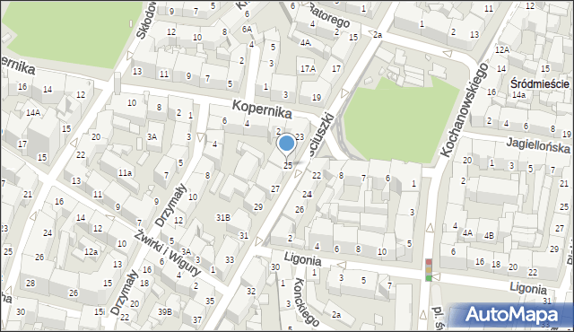 Katowice, Kościuszki Tadeusza, gen., 25, mapa Katowic