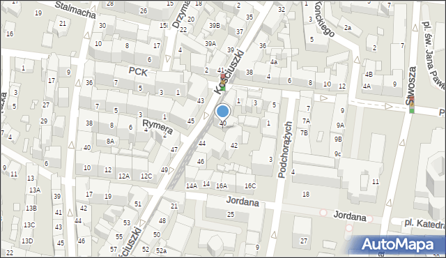 Katowice, Kościuszki Tadeusza, gen., 42A, mapa Katowic