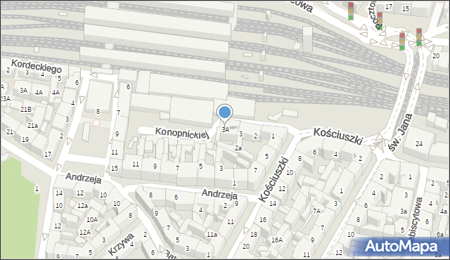 Katowice, Konopnickiej Marii, 3A, mapa Katowic