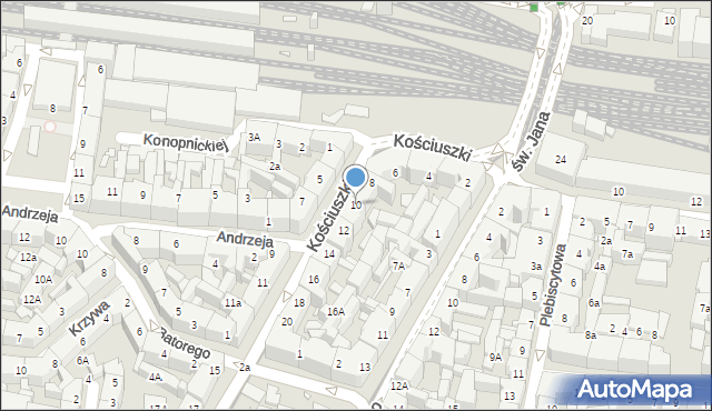 Katowice, Kościuszki Tadeusza, gen., 10, mapa Katowic