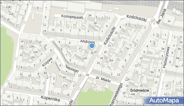 Katowice, Kościuszki Tadeusza, gen., 11, mapa Katowic