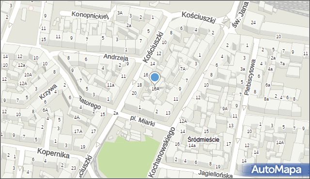 Katowice, Kościuszki Tadeusza, gen., 16A, mapa Katowic
