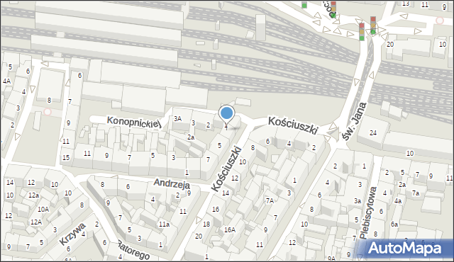Katowice, Kościuszki Tadeusza, gen., 3, mapa Katowic