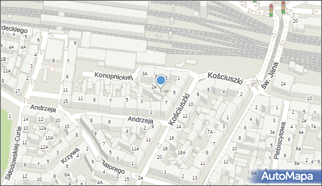Katowice, Kościuszki Tadeusza, gen., 5A, mapa Katowic