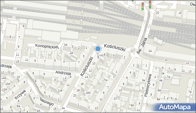 Katowice, Kościuszki Tadeusza, gen., 8, mapa Katowic