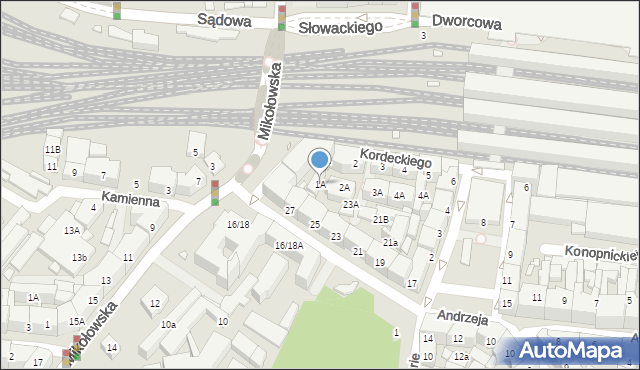 Katowice, Kordeckiego Augustyna, ks., 1A, mapa Katowic