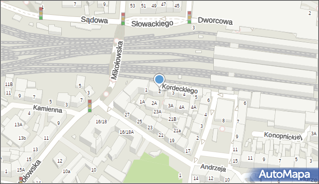 Katowice, Kordeckiego Augustyna, ks., 2, mapa Katowic
