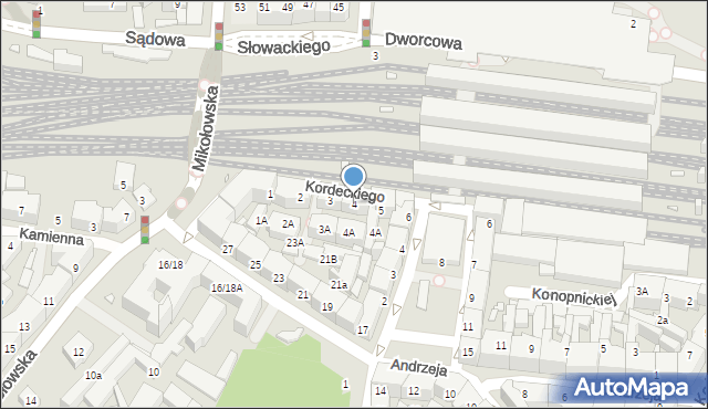 Katowice, Kordeckiego Augustyna, ks., 4, mapa Katowic
